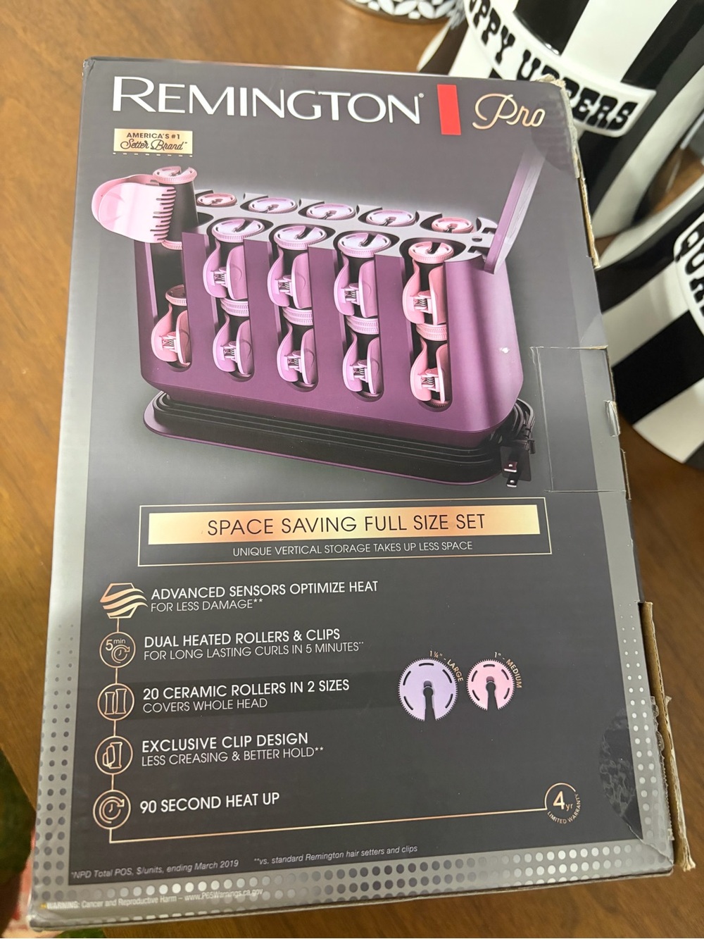Remington Pro Pink Vertical Heated Rollers - Space Saving Full Size Set NIB